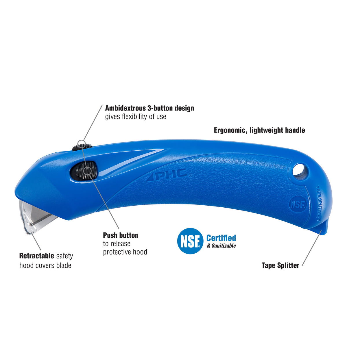 Disposable Safety Cutter with Auto-Locking Safety Hood