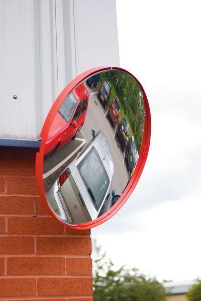 Circular Traffic Mirrors - Red Framed