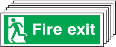 Fire Exit Running Man Left - Pk of 6