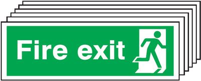 Fire Exit Running Man Right - Pk of 6