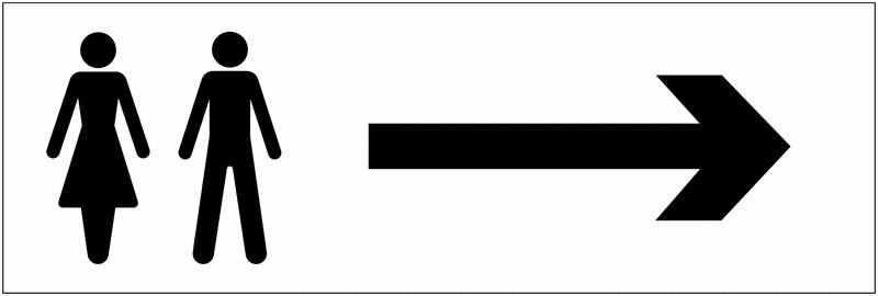 Male and female symbol with arrow right