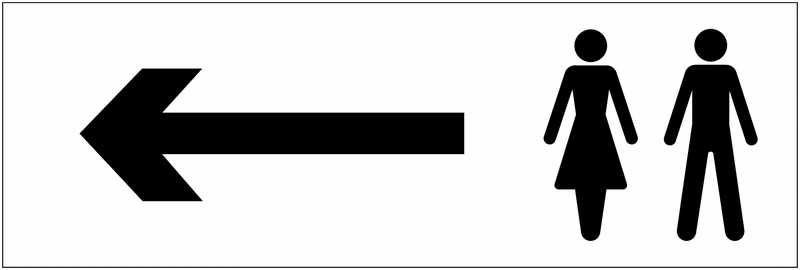Male and female symbol with arrow left