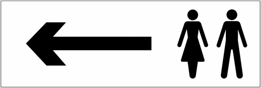 Male and female symbol with arrow left