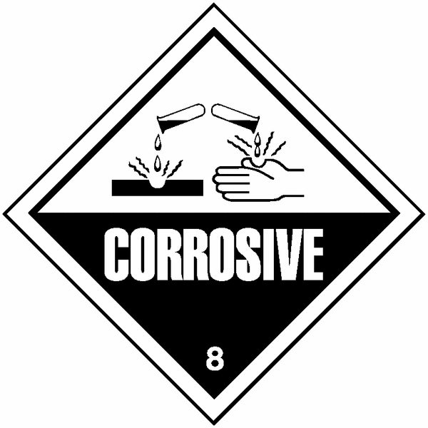 Corrosive Hazard Warning Diamonds