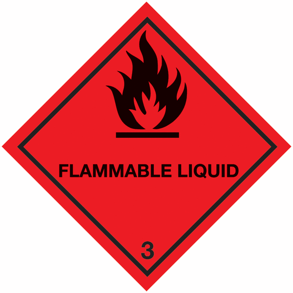 Flammable Liquid Hazard Warning Diamonds