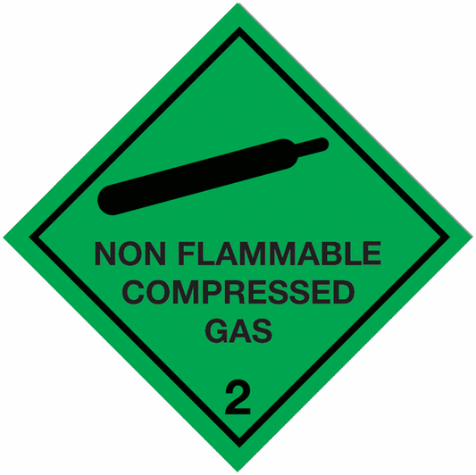 Non Flammable Compressed Gas Hazard Warning Diamonds