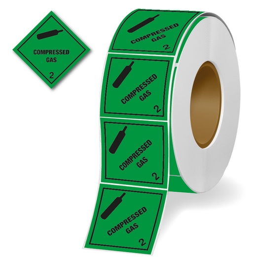 Compressed Gas Hazard Warning Diamond Roll of 310