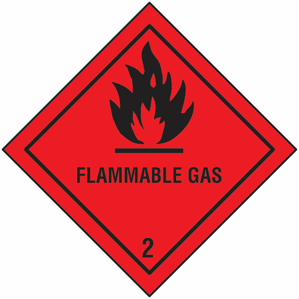 Flammable Gas Hazard Warning Diamonds