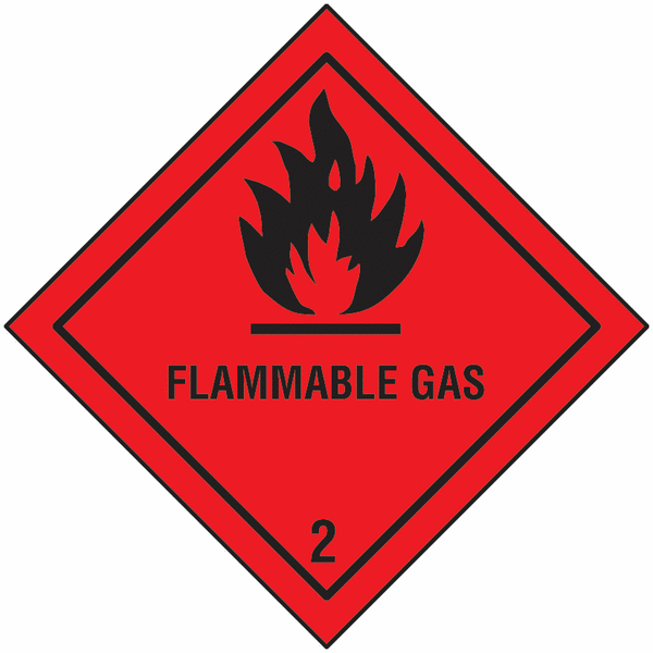 Flammable Gas Hazard Warning Diamonds
