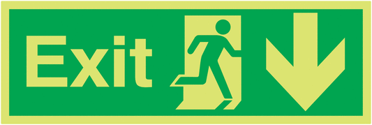 Exit Running Man Arrow Down - Nite Glo