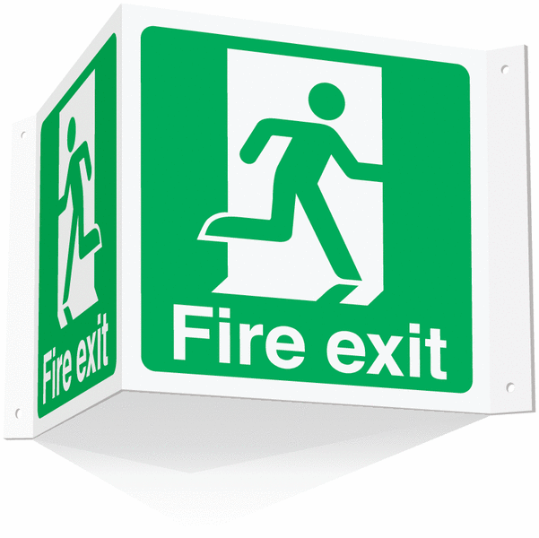 Fire exit Projecting 3D Sign