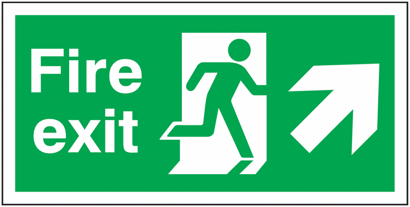 Fire Exit Running Man Arrow Up Right