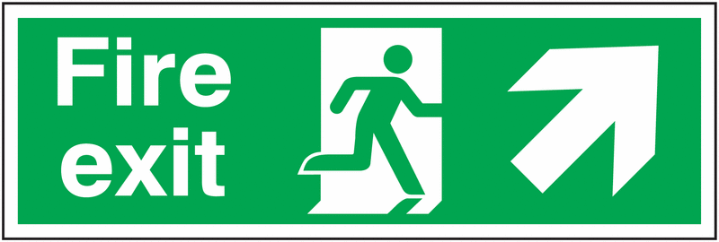 Fire Exit Running Man Arrow Up Right