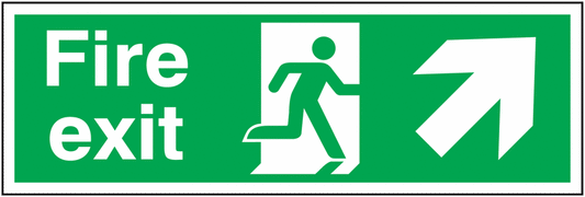 Fire Exit Running Man Arrow Up Right