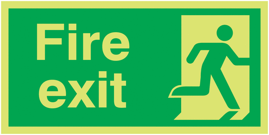 Fire Exit Running Man Right - Xtra Glo