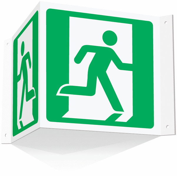Running man symbol Projecting 3D Sign
