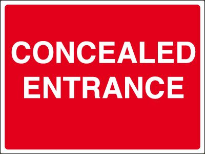 Concealed Entrance stanchion sign
