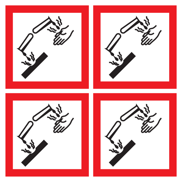 Corrosive GHS Symbols on a sheet