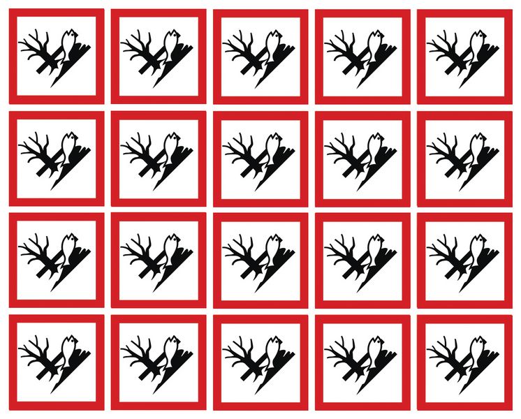 Dangerous for the Environment GHS Symbols on a sheet
