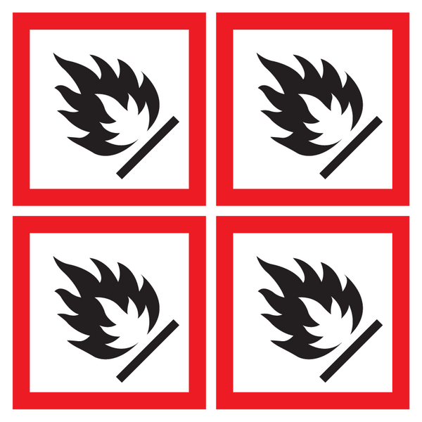 Flammable GHS Symbols on a sheet