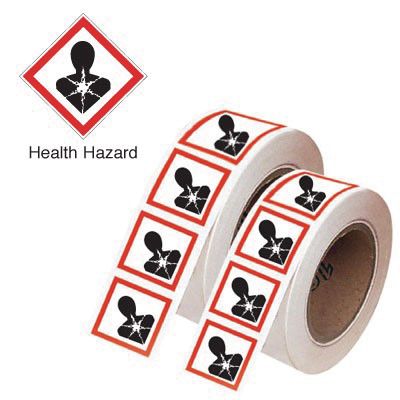 Health Hazard GHS Symbols on a roll