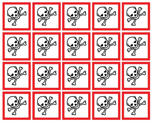 Toxic GHS Symbols on a sheet