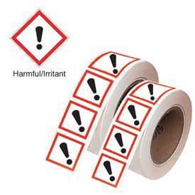 Harmful/Irritant GHS Symbols on a roll