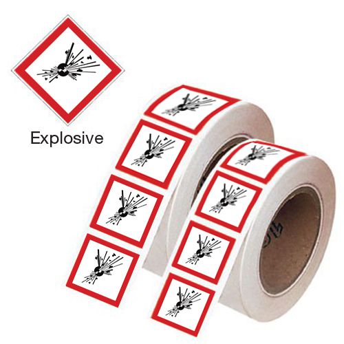 Explosive GHS Symbols on a roll