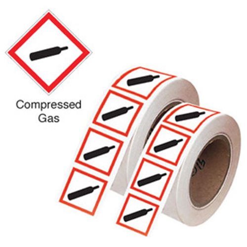 Compressed Gas GHS Symbols on a roll