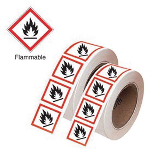 Flammable GHS Symbols on a roll