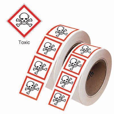 Toxic GHS Symbols on a roll