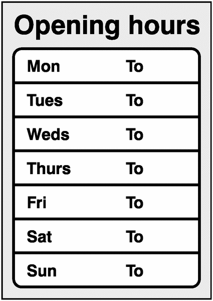 A4 Opening Hours