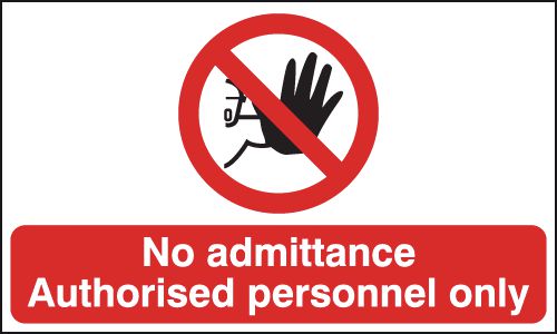 No admittance Authorised personnel only Anti-Slip Floor Sign