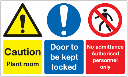 Caution Plant Room Door To Be Kept Locked No Admittance Authorised