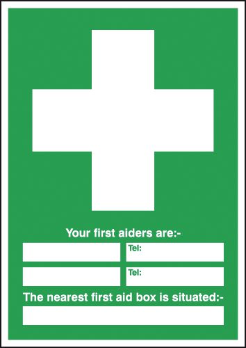 Your First Aiders Are (spaces) Your Nearest First Aid Box Is Situated