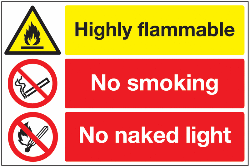 Highly Flammable No Smoking No Naked Light