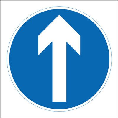 Diagonal Arrow up traffic sign