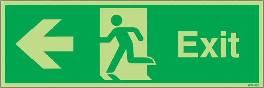 Exit Running Man Arrow Left - Nite Glo