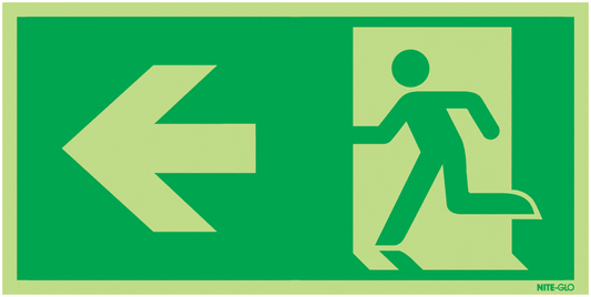 Running Man Arrow Left - Nite Glo