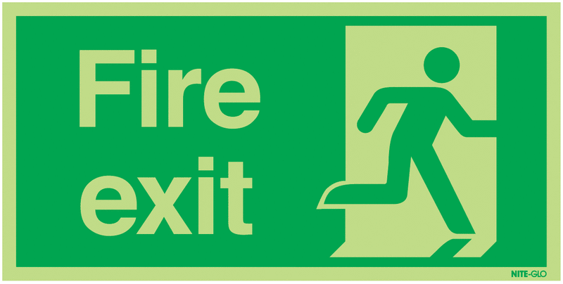 Fire Exit Running Man Right - Nite Glo