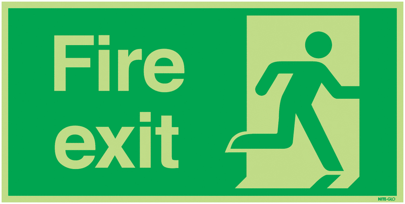 Fire Exit Running Man Right - Nite Glo