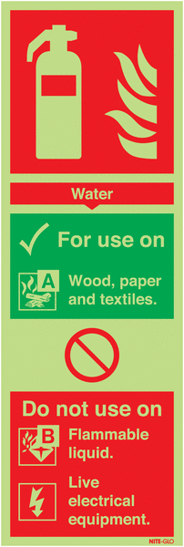 Water Extinguisher For Use On - Nite glo