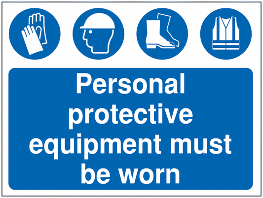 Personal protective equipment must be worn Construction Sign