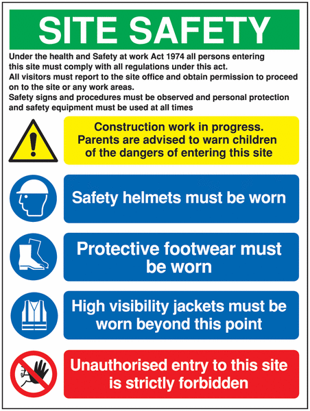 Under the health and safety work act Site Safety Board