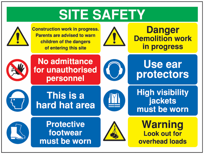 Site safety construction work in progress
