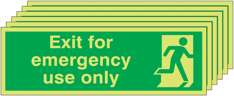 Exit For Emergency Use Only - Nite Glo Pk of 6