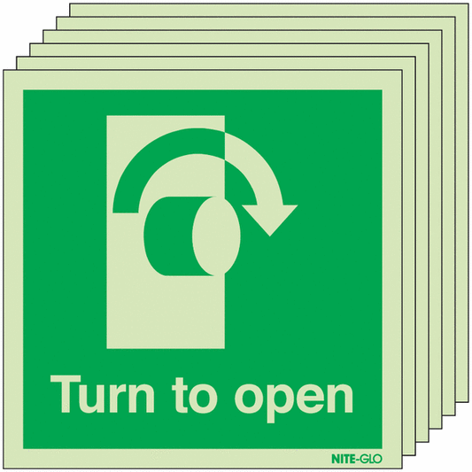Turn To Open Clockwise - Nite Glo Pk of 6