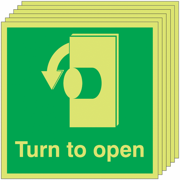 Turn To Open Anti-Clockwise - Nite Glo Pk of 6