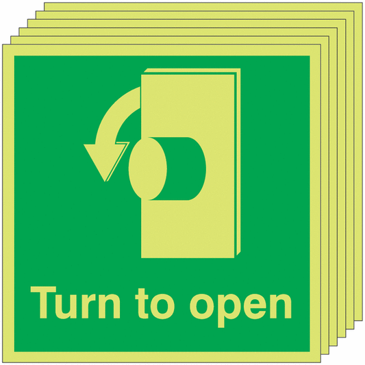 Turn To Open Anti-Clockwise - Nite Glo Pk of 6