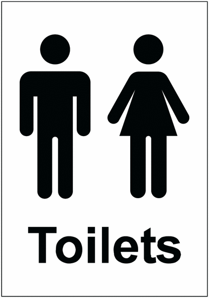 Male and Female Toilets - Economy washroom sign